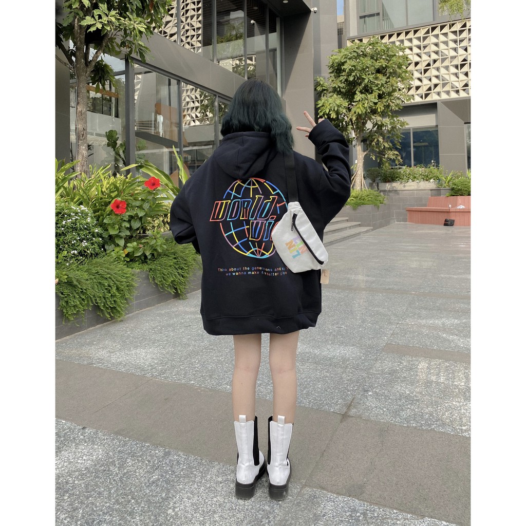 Áo khoác nỉ form rộng WORLDWIDE ulzzang (Ảnh Thật) | WebRaoVat - webraovat.net.vn