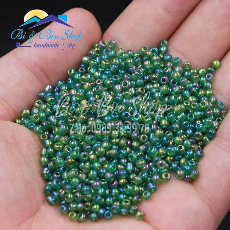 90g Hạt Cườm 3mm Màu Ánh Cừ Đính Kết Trang Phục Thời Trang