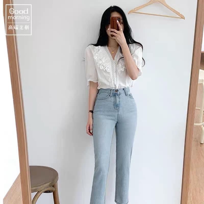 Áo sơ mi bèo cộc tay siêu xinh