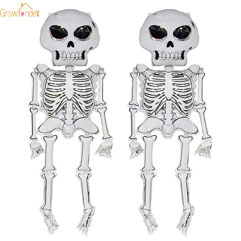 1 Bong Bóng Lá Nhôm Hình Bộ Xương Người Trang Trí Halloween