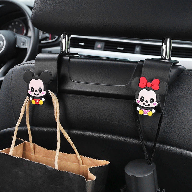 Cặp móc treo đồ đa năng gắn sau ghế ngồi xe hơi kiểu hoạt hình dễ thương