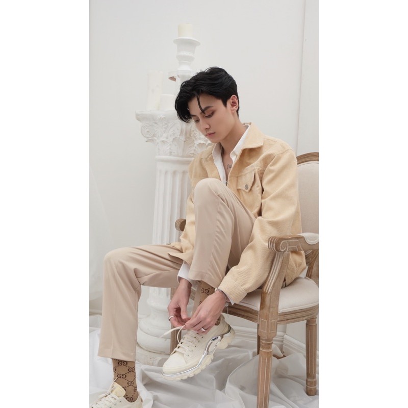 JACKET NHUNG GÂN VÀNG KEM (KHÔNG KÈM CÀI ÁO) | BigBuy360 - bigbuy360.vn