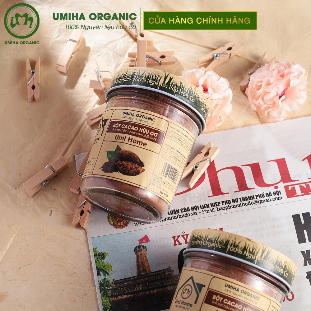 Combo đắp mặt nạ UMIHA với Dầu Cám Gạo 10ml và Bột Cacao 125g hữu cơ nguyên chất - Cấp ẩm giúp da căng mịn khoẻ mạnh