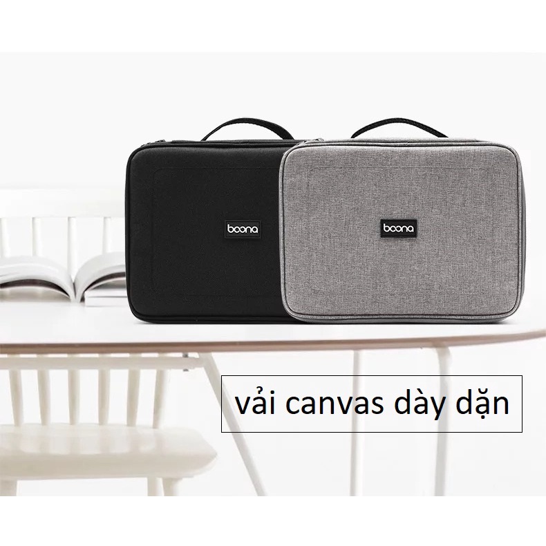 Baona Túi  đựng cáp sạc,pin dự phòng, bộ sạc macbook, máy tính bảng [HÀNG LOẠI 1]