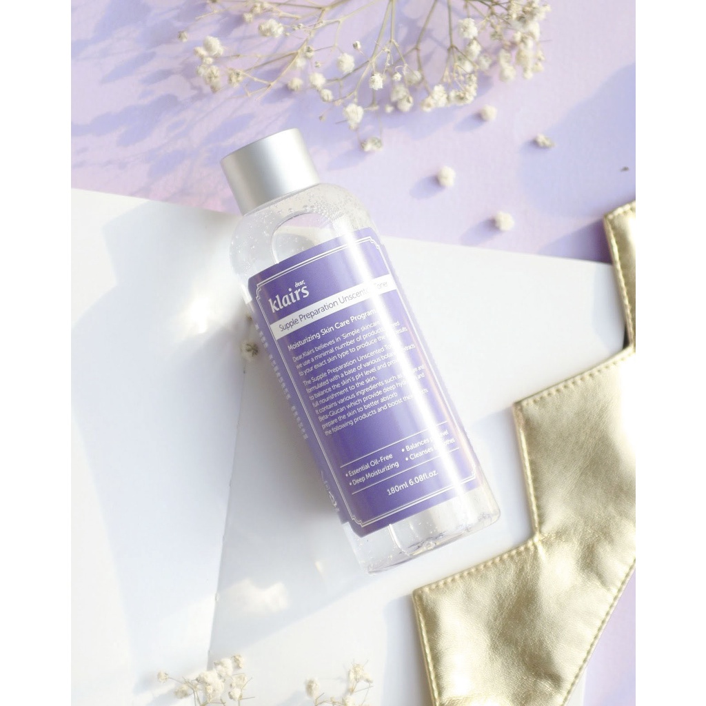 Toner klairs độ ẩm da dưỡng ẩm cấp nước nước hoa hồng làm sạch sâu danh cho da dầu mụn da nhạy cảm da khô và hỗn hợp