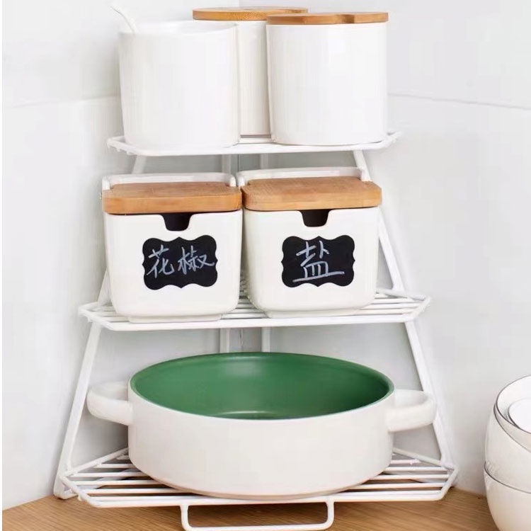 Kệ Sắt Kệ Sàn Nhà Bếp Giá để đồ Phòng Tắm Tam Giác Giá để đồ Nhà Góc Giá đựng đồ Gia Vị Giá đựng đồ Dùng Nhà Vệ Sinh Giá để đồ