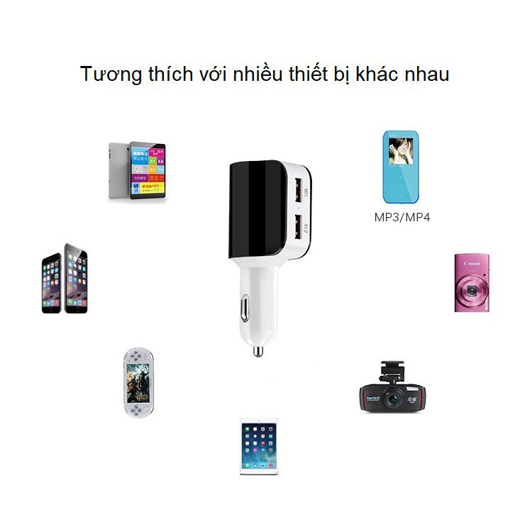 Tẩu cắm sạc trên ô tô 2USB YANTU A68