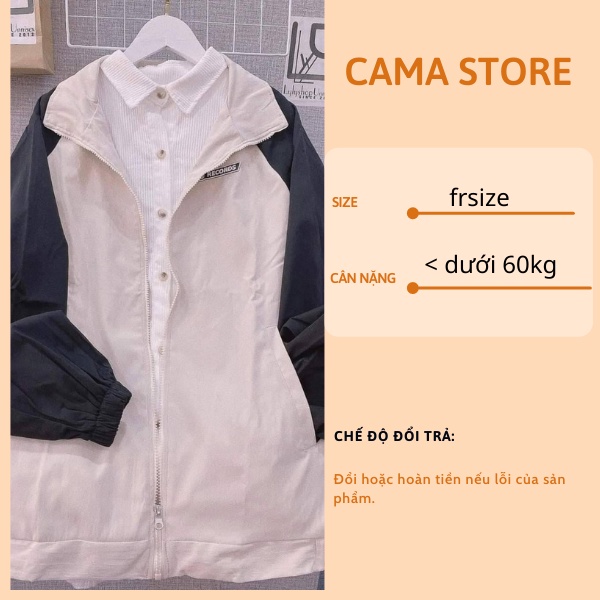 Áo khoác kaki nữ form rộng cute hàn quốc unisex dài tay CaMa Store AK83