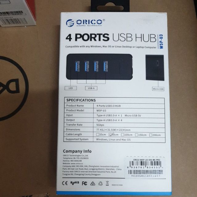 Bộ chia USB 3.0 4 cổng Orico W5P-U3