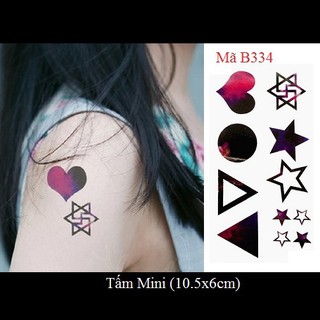 Xăm dán tattoo trái tim B334