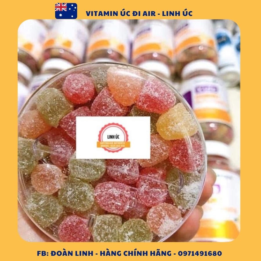 Kẹo Dẻo Kids Gummy Multivitamin - Kids Gummy Omega 3 200v Healthy Care Úc, Hàng úc đi air, Kẹo Dẻo Cung Cấp Vitamins Bé