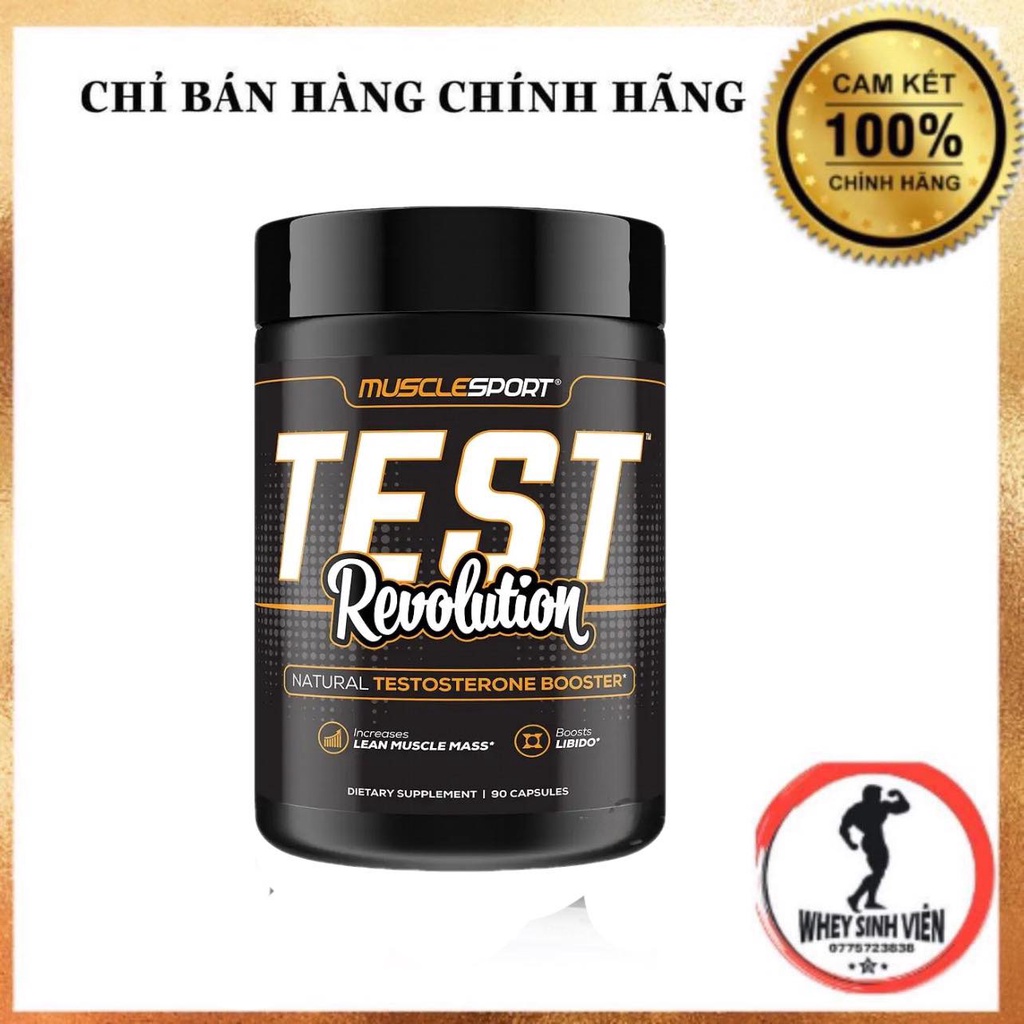 MuscleSport - TEST REVOLUTION (90 viên) Hỗ trợ tăng Hormone Nam tự nhiên, tăng Cơ cho người tập luyện