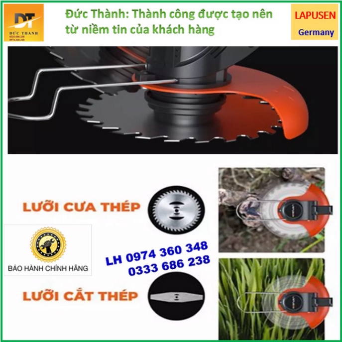 Siêu hot Máy cắt cỏ, cầm tay LAPUSEN 118V . Pin khủng 15 cell, Hàng nhập khẩu Đức.