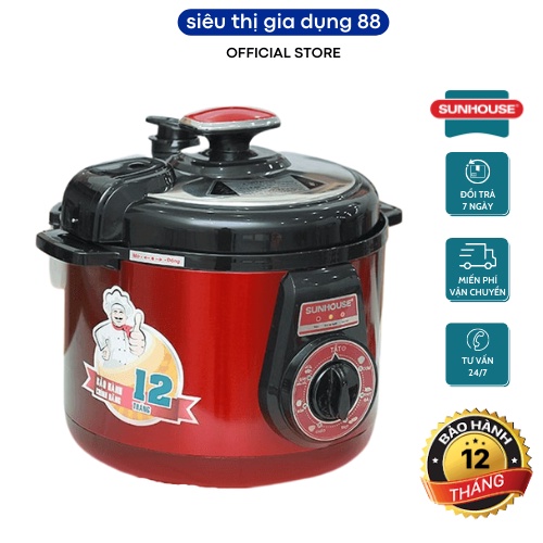 Nồi áp suất điện đa năng SUNHOUSE 5lit SHD1552, Nồi áp suất điện Sunhouse BẢO HÀNH 12 tháng