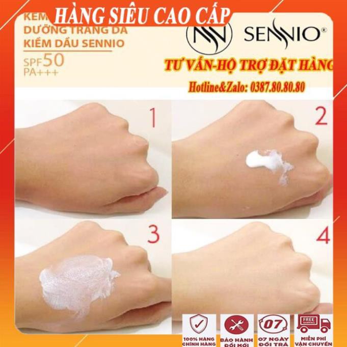 [ ĐỀN BÙ 200% NẾU HÀNG GIẢ] Kem chống nắng trắng da kiềm dầu sennio/Kem chống nắng cho da dầu da mụn đa năng cao cấp