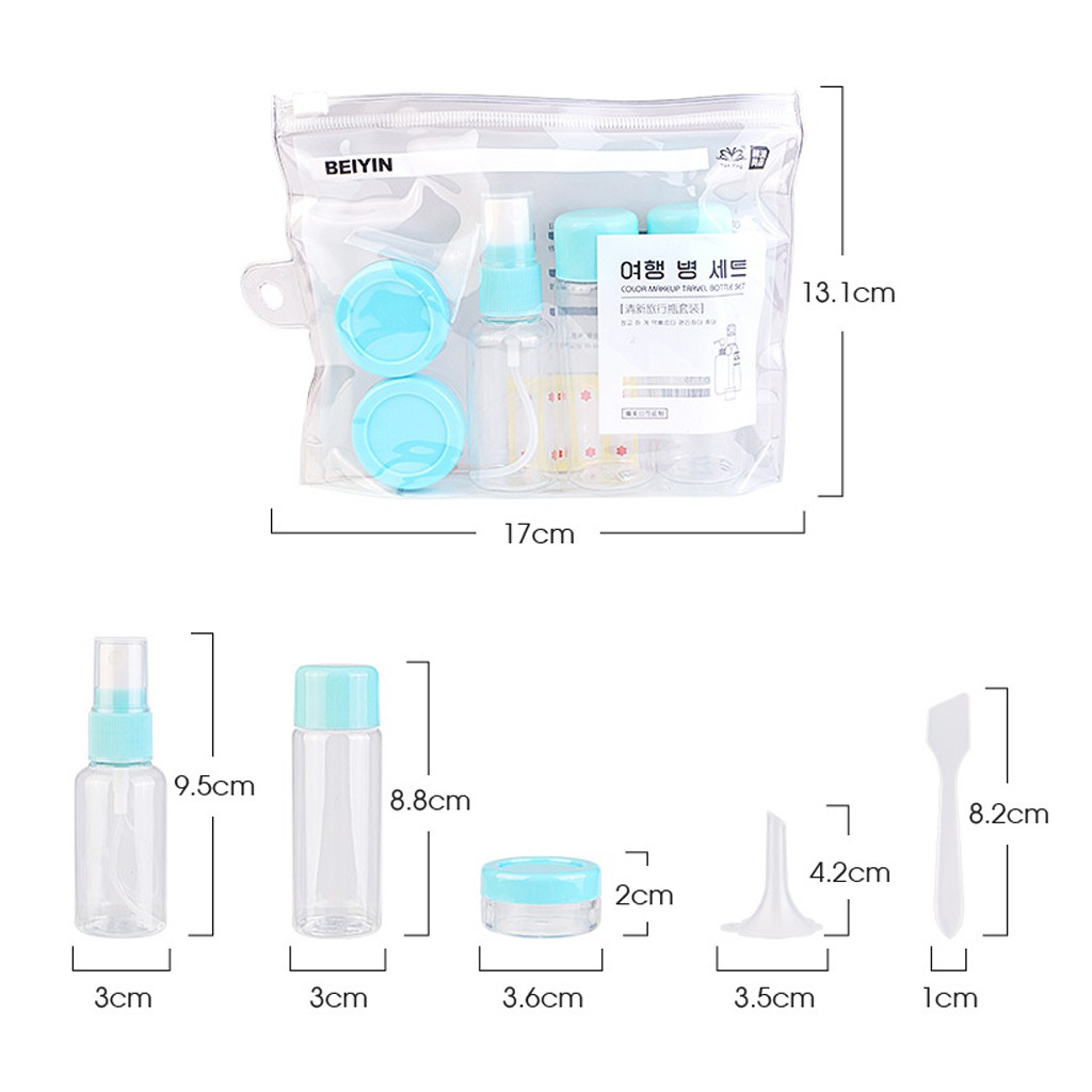 Bộ chiết mỹ phẩm 7 món mini Master Store