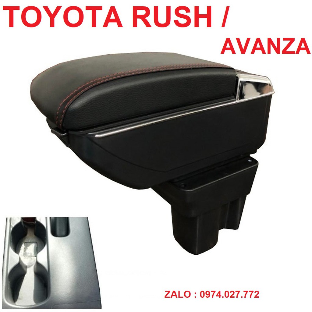 Hộp tỳ tay xe TOYOTA RUSH / AVANZA cao cấp tích hợp 7 cổng sạc USB - NHIỀU MÀU - Bảo hành 12 tháng