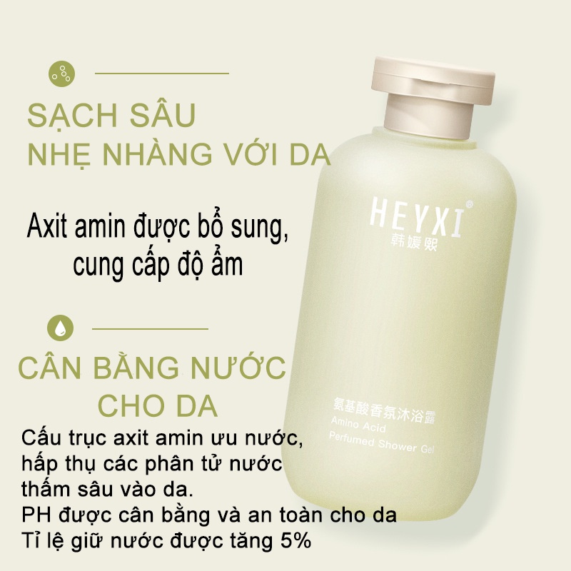 Sữa tắm nước hoa thư giãn dành cho da mụn da khô tạo bọt sạch sâu HEYXI MOCCO Nội địa trung ST01