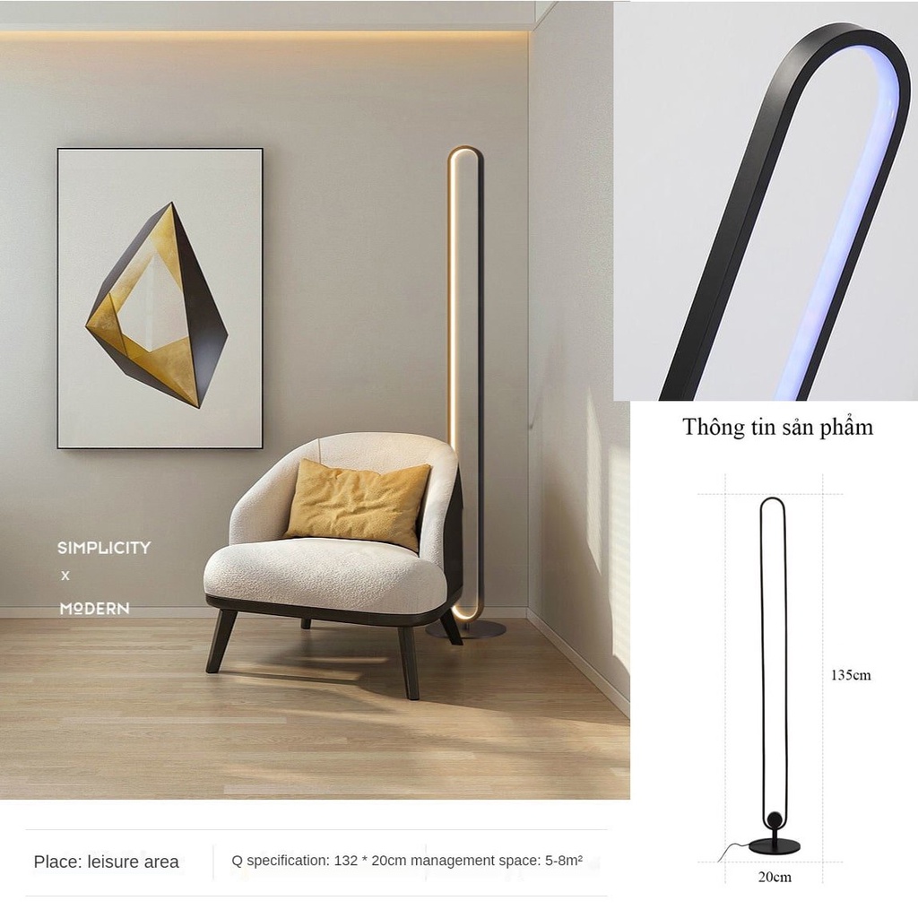 Đèn Led cây RGB Tuya Elip U Lamp Light Rhythm Music