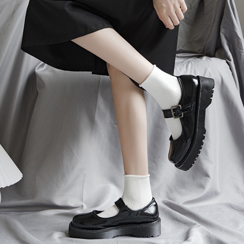 Vớ cổ cao màu trắng trơn phong cách lolita Hàn Quốc vintage thời trang dành cho nữ yrshop