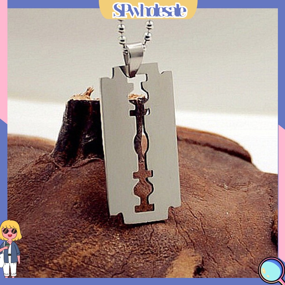 [SPwholesale] Vòng cổ Thép Titan Mặt Hình Lưỡi Dao Thời Trang Cho Nam