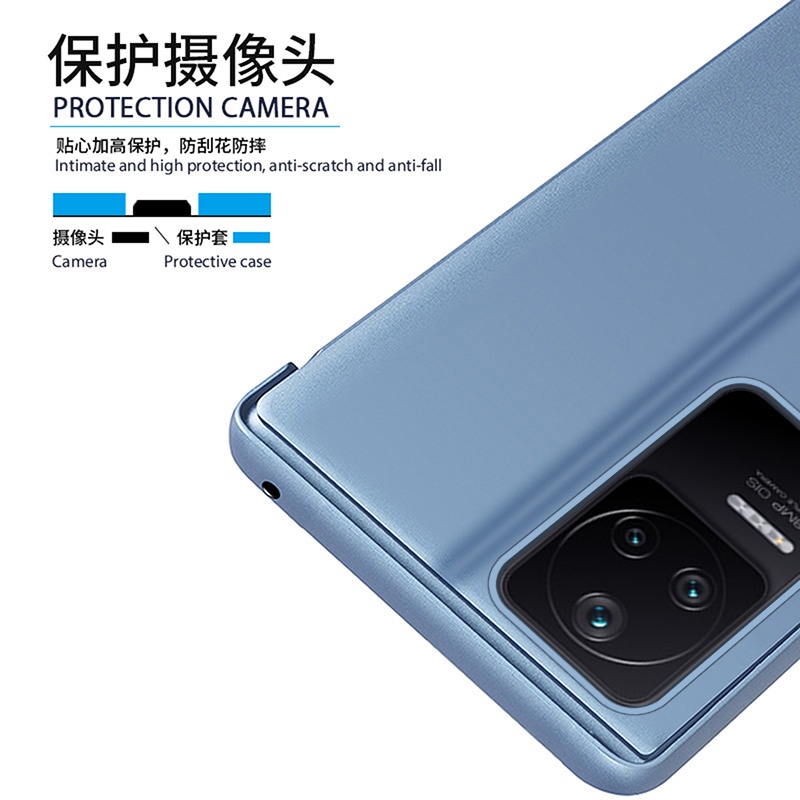 Ốp Điện Thoại Mặt Gương Trang Điểm Thông Minh Sang Trọng Cho Xiaomi Redmi K40S Poco F4