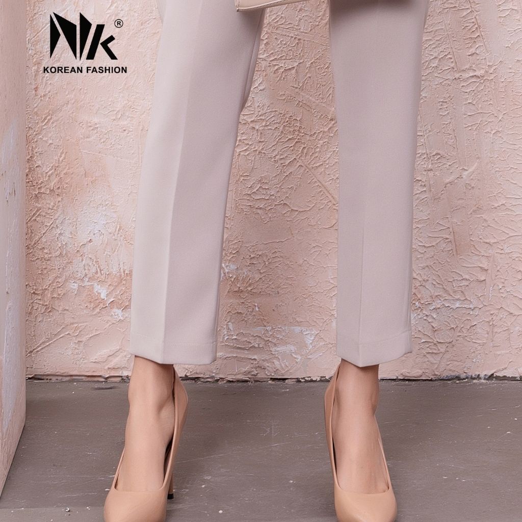 Quần Ống Đứng Nữ Công Sở NK Fashion Thiết Kế Quai Nhê Dáng Dài Sang Trọng, Chất Liệu Vải Co Giãn Và Mềm Mịn NKQU2112004