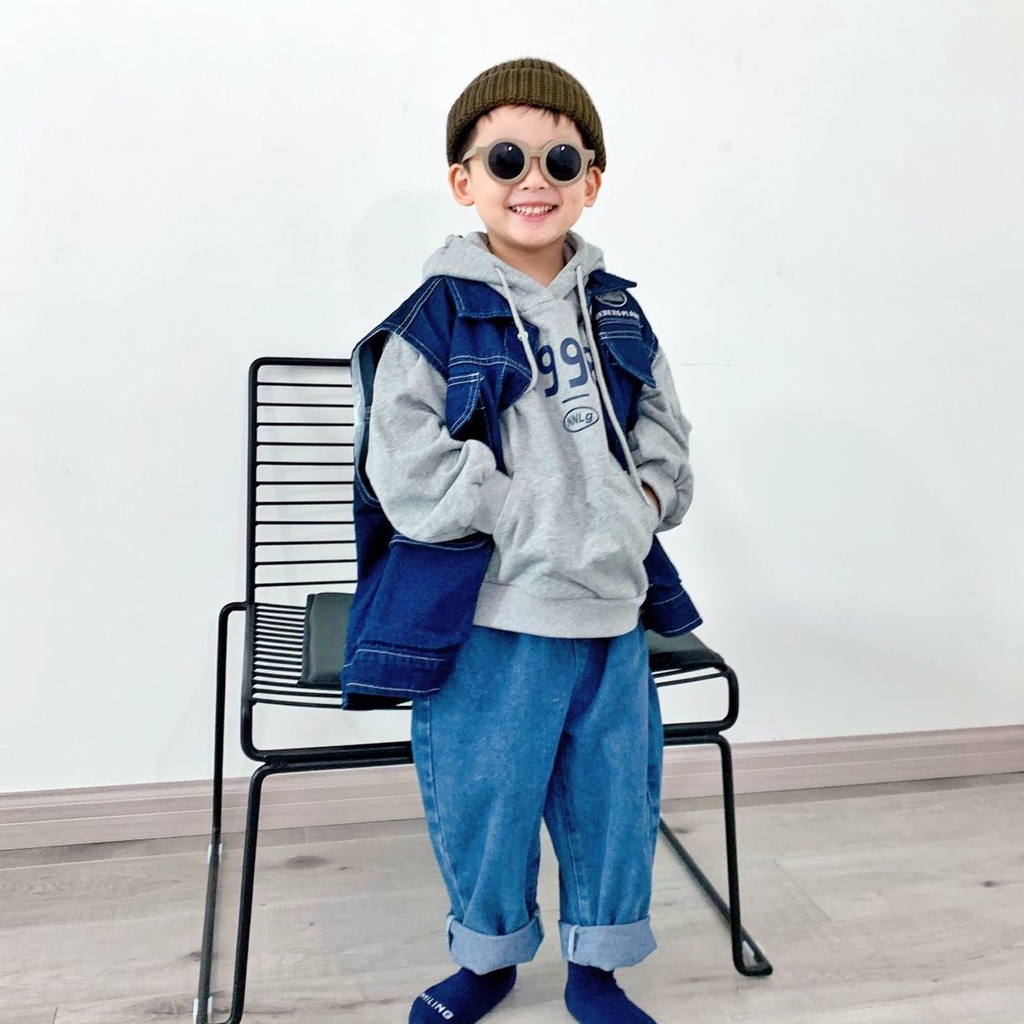 [Babycat Hàng Có Sẵn Hàng Có Sẵn Áo Hoodie Sweatshirt Cotton Dáng Rộng In Chữ Xiaowajia Đường Phố Hàn Quốc Thời Trang Thường Ngày Cho Trẻ Em
