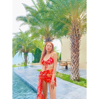 BIKINI 2 mảnh set 3 chi tiết basic kèm khăn quấn