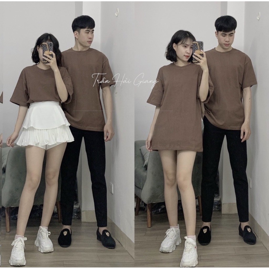 Áo thun tay lỡ form rộng trơn Unisex - Roise