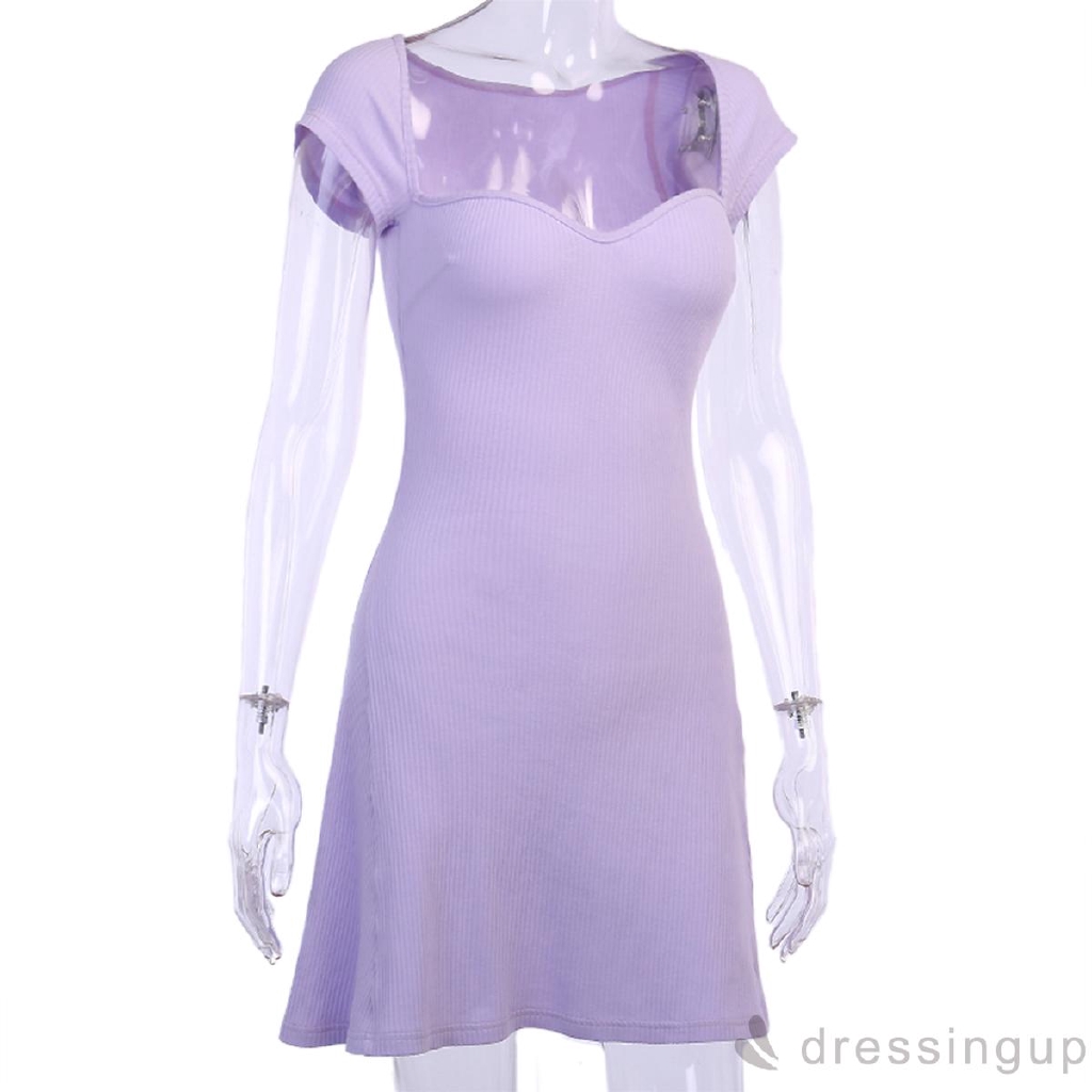 Đầm Nữ Cổ Vuông Ôm Dáng Thời Trang