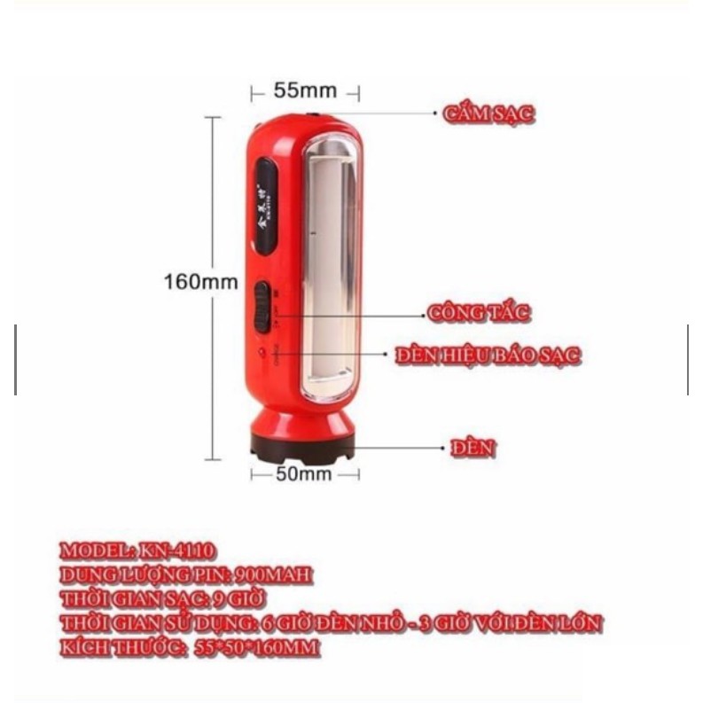 BN. Đèn pin tích điện 2in1 siêu sáng Kennede KN-4110