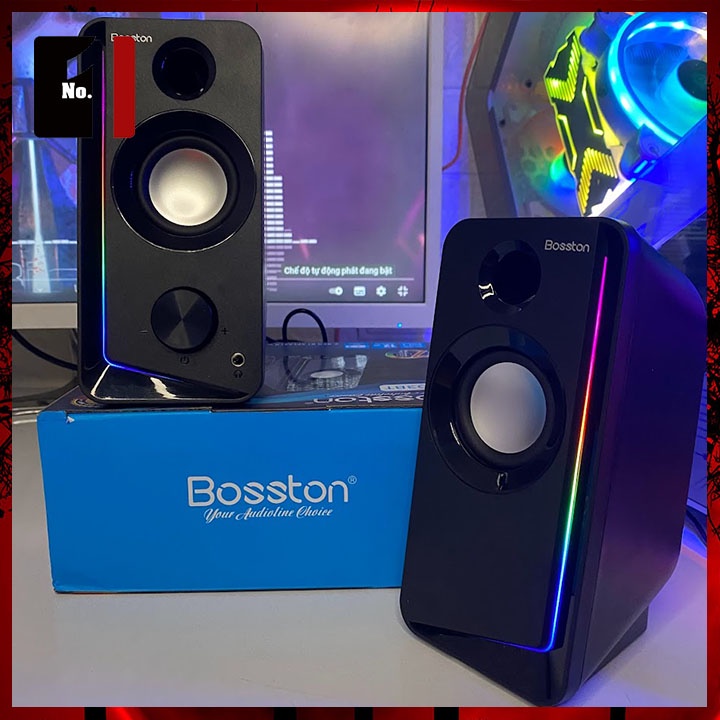 Loa Máy Tính Bluetooth Để Bàn 2.0 BOSSTON Z203BT Led Rgb Loa Mini Gaming Nghe Nhạc Vi Tính Laptop Có Dây