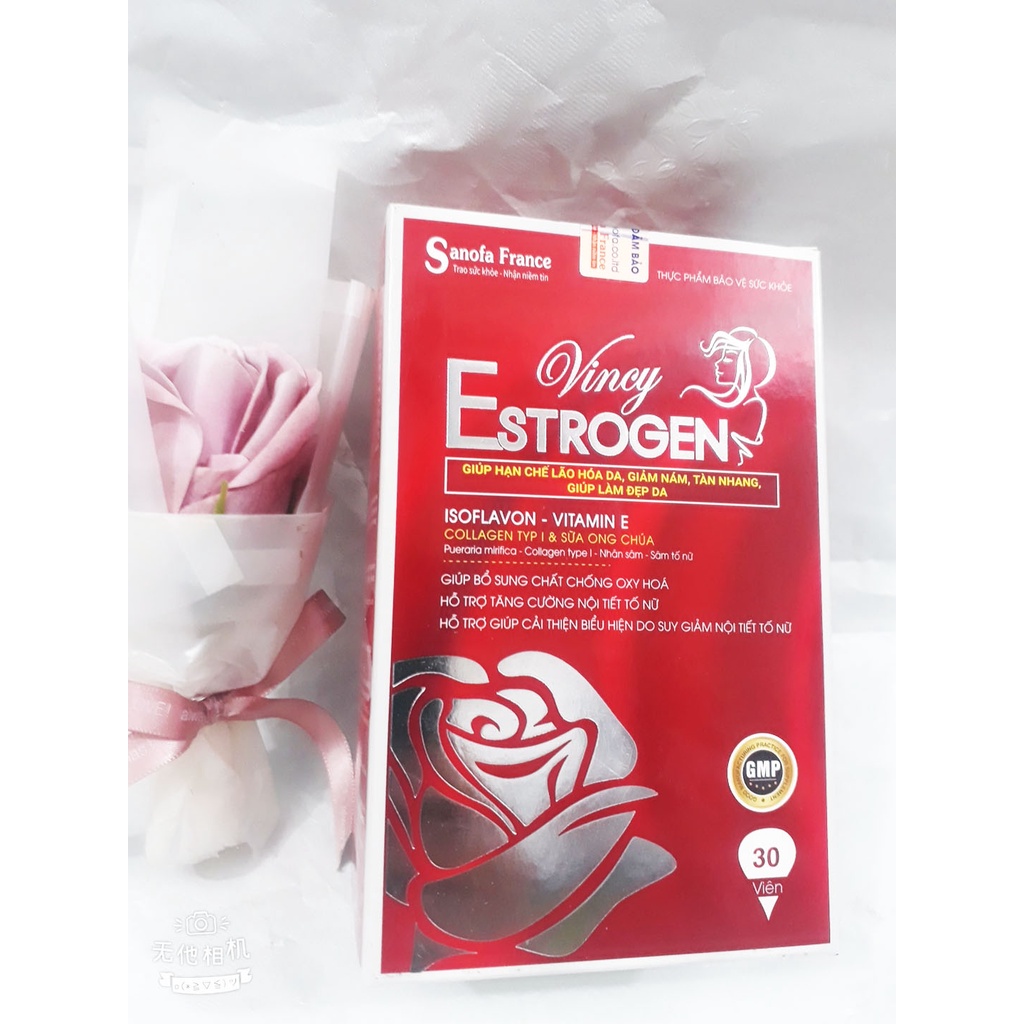 (CHÍNH HÃNG) Viên uống nội tiết tố nữ Vincy ESTROGEN, giúp hạn chế lão hóa da, giảm thâm, nám, tàn nhang