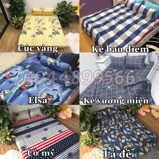 Bộ ga kèm đôi vỏ gối poly cotton siêu ngộ nghĩnh m6 hoặc m8 (được chọn mẫu)