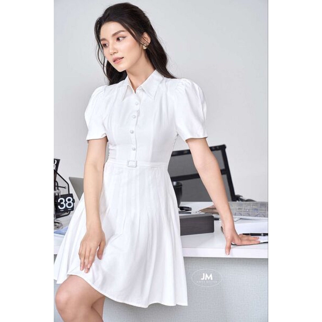 Đầm cổ đức JM Dress Design chân xếp li 1S18.2204K