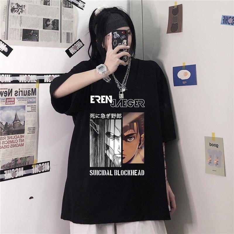 Áo thun unisex in hình anime Eren Attack on Titan - Jujutsu Kaisen - Tokyo Revengers - Tokyo Ghoul cực chất giá siêu rẻ