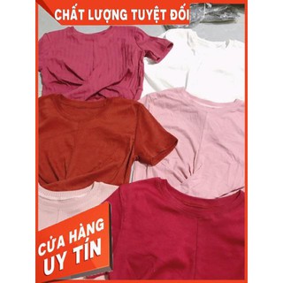 [HÌNH THẬT] ÁO THUN CROPTOP XOẮN EO
