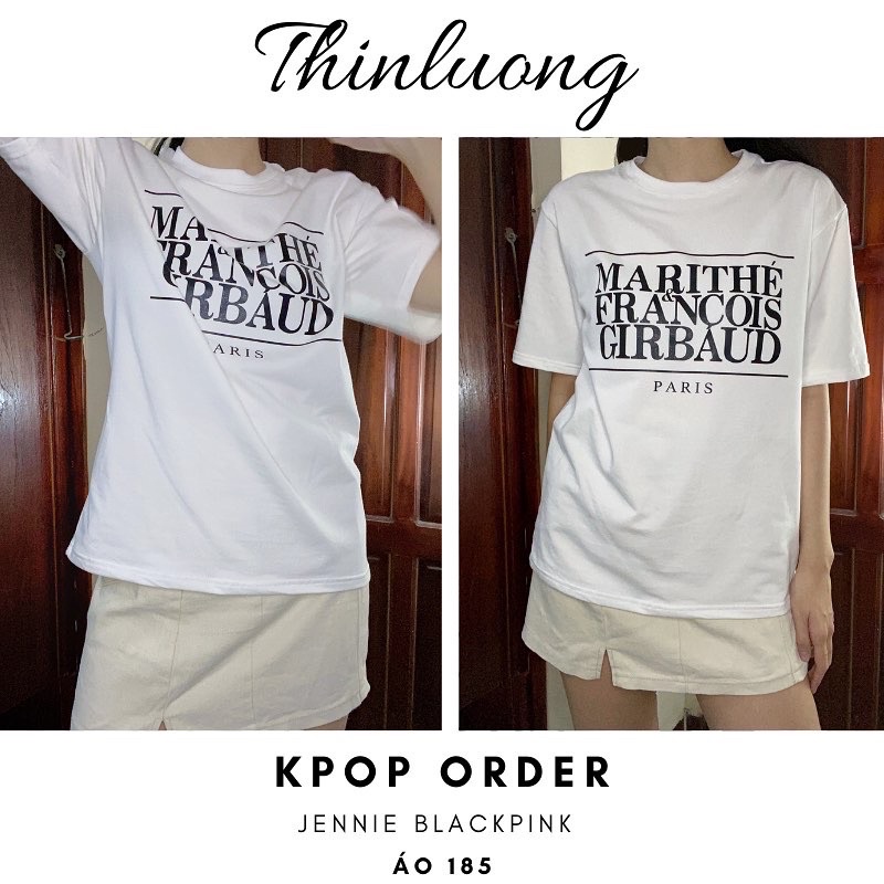 Áo thun babytee Jennie Blackpink tay lỡ nam nữ unisex màu trắng form rộng A6