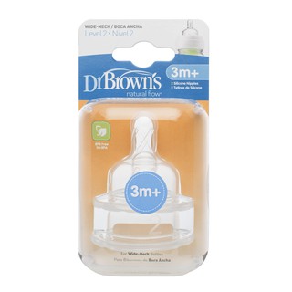 ( TÁCH SÉT) Núm ty thay thế bình sữa cổ rộng Dr.Brown's dòng Option