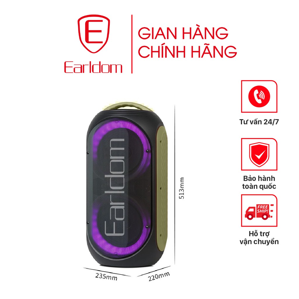 Loa kéo di động Earldom ET-LK1 ( Kèm 2 mic không dây) chính hãng