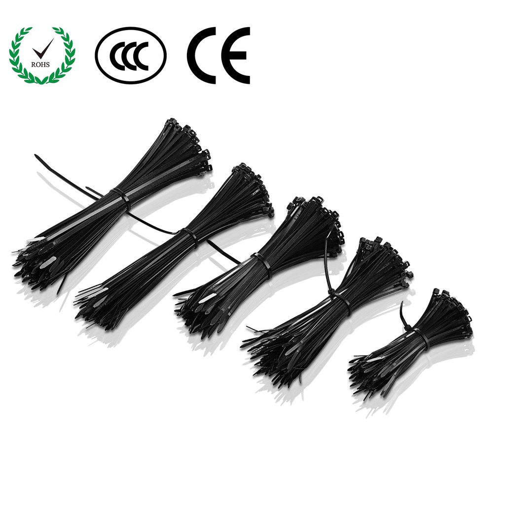 Set 50 dây cột cáp bằng nylon trơn đen chất lượng