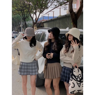 Áo len cổ tròn tay bo ống len161 lollie studio