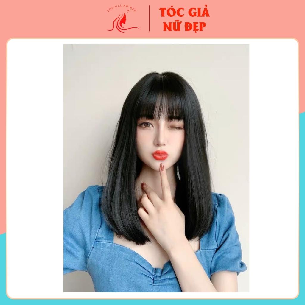 Tóc giả nữ đẹp 😊FREESHIP😊 Tóc giả nguyên đầu thẳng lỡ, MS1799