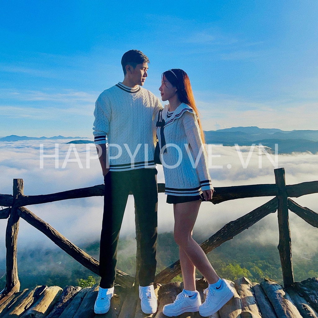 Áo len đôi nam nữ Quảng Châu form rộng Thuỷ Thủ màu trắng HAPPYLOVE, Set Áo Đồ Đôi Couple đẹp chất liệu Len dày dặn H12