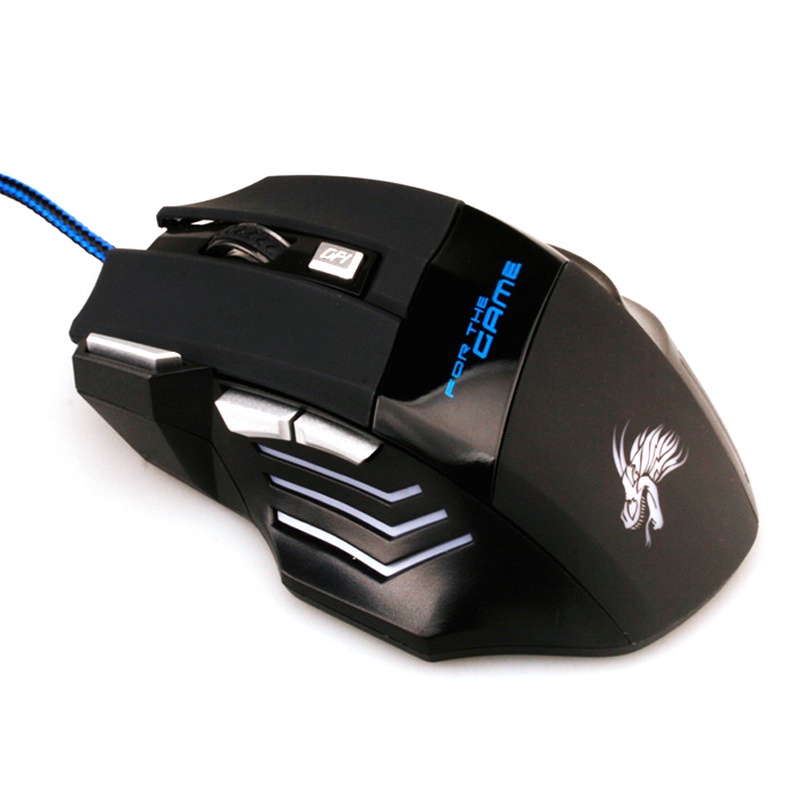 Chuột Quang Chơi Game 7 Nút Bấm Có Đèn LED 5500 DPI