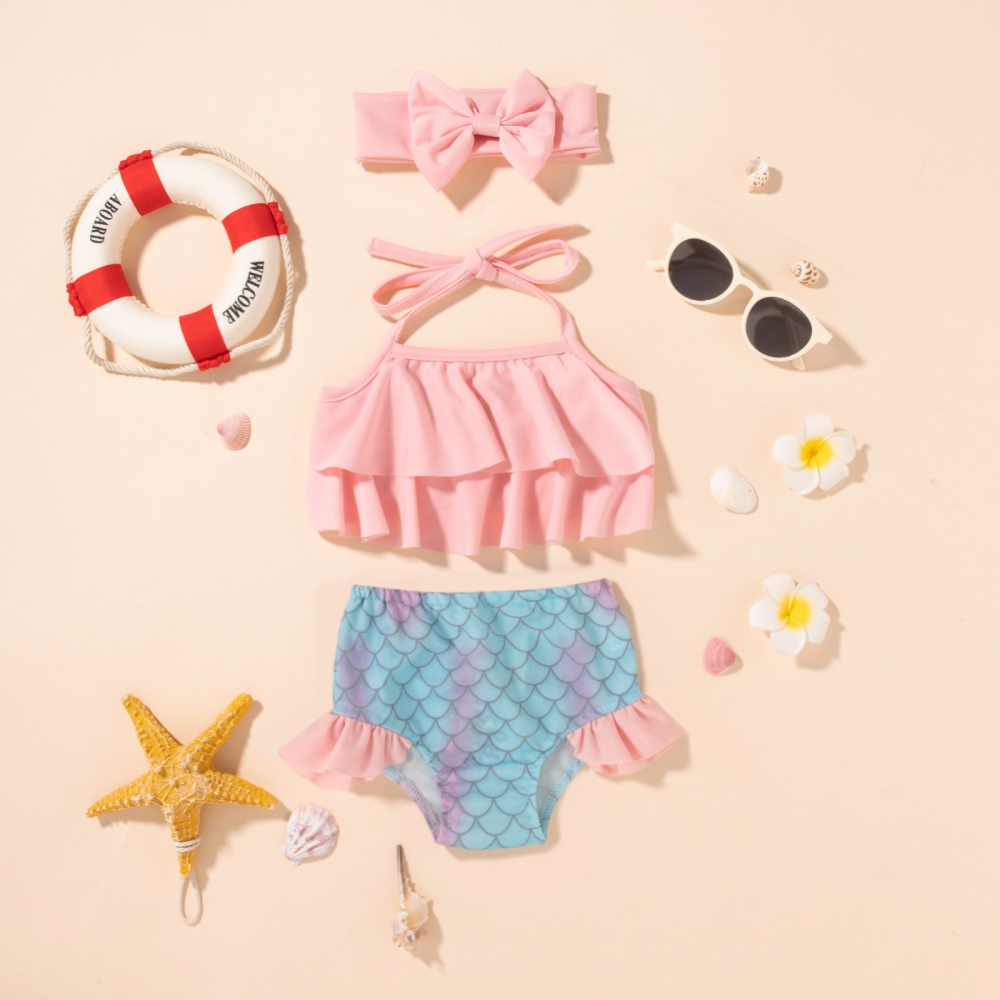 Bộ Đồ Bơi 3 Mảnh Xinh Xắn Cho Bé Gái