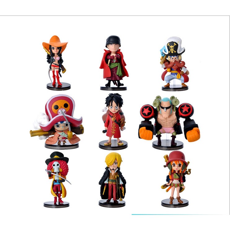 Figure Mô Hình Nhân Vật One Piece Team Luffy Chibi ( Full Bộ 9 Nhân Vật )