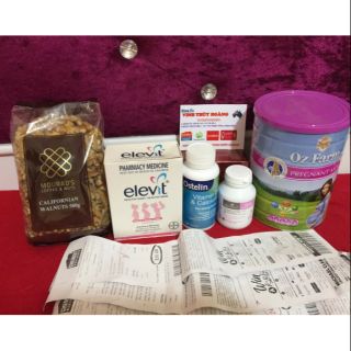 Elevit,  Canxi,  DHA,  Sắt trọn bộ cho mẹ bầu