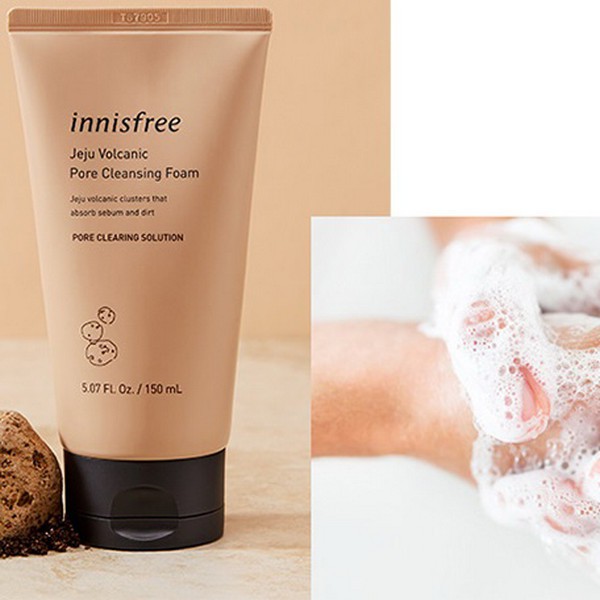 Sữa rửa mặt tro núi lửa se khít lỗ chân lông innisfree Volcanic Pore Cleansing Foam Ex 150ml - Hàn Quốc